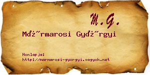 Mármarosi Györgyi névjegykártya